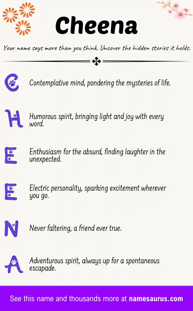 Acrostic poem about Cheena.