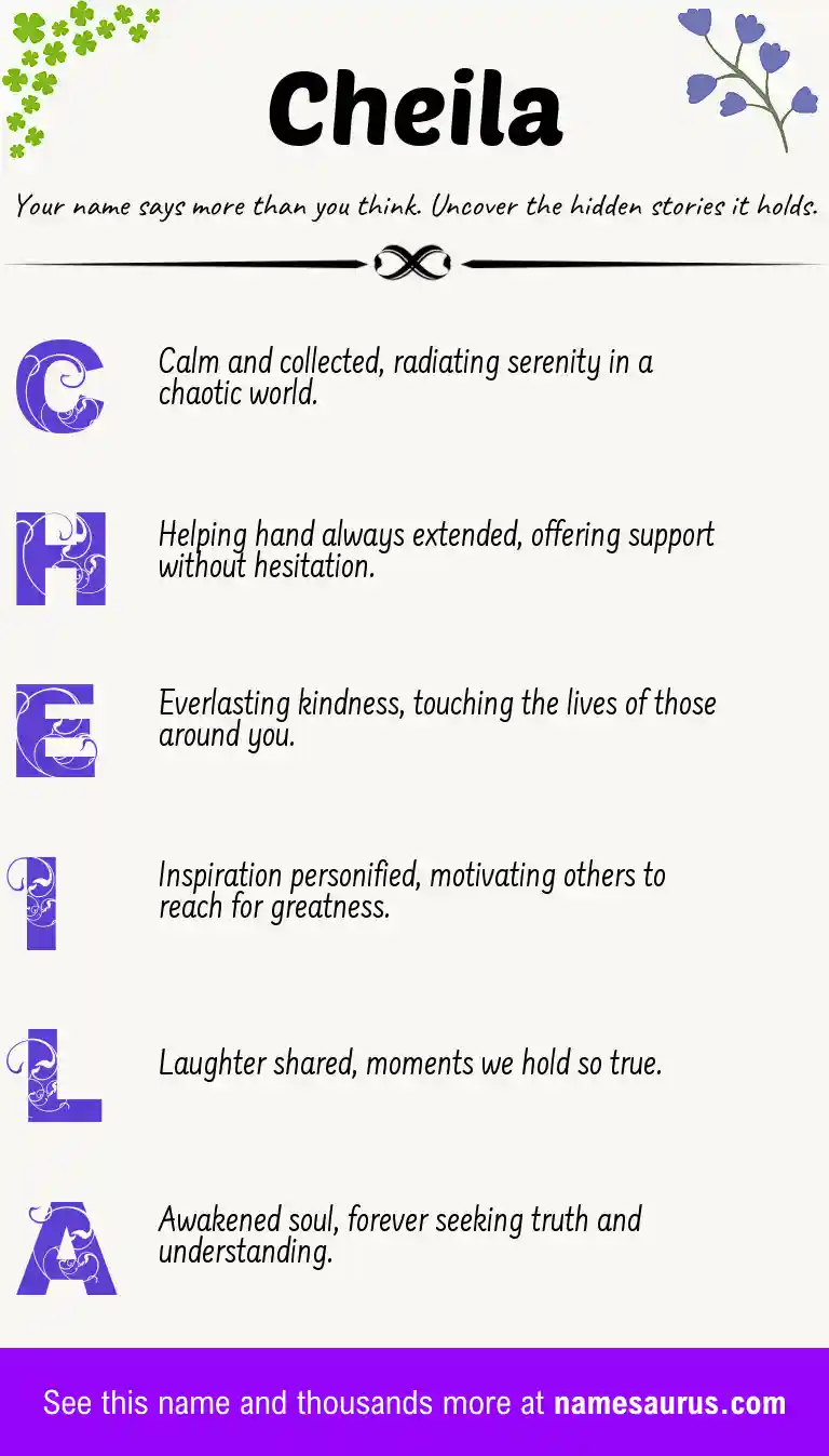 Acrostic poem about Cheila.
