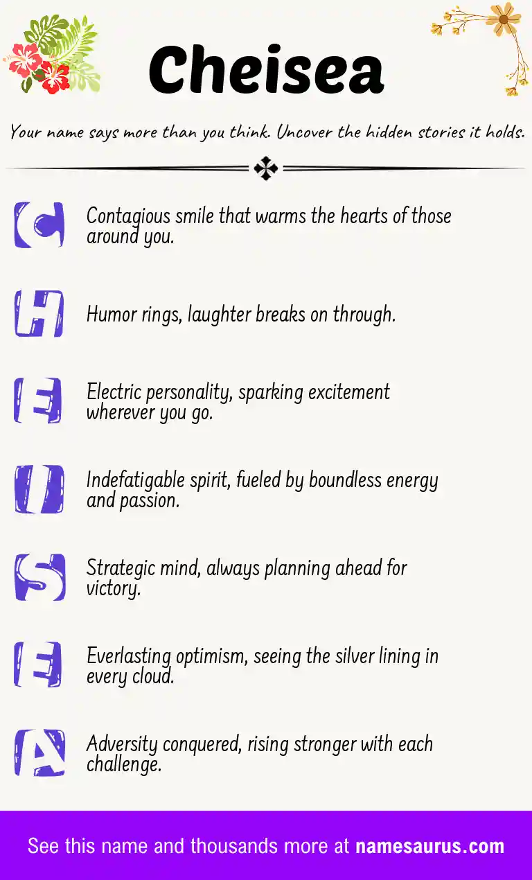 Acrostic poem about Cheisea.