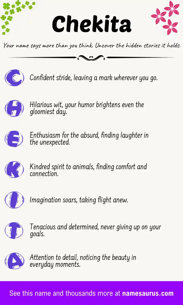 Acrostic poem about Chekita.