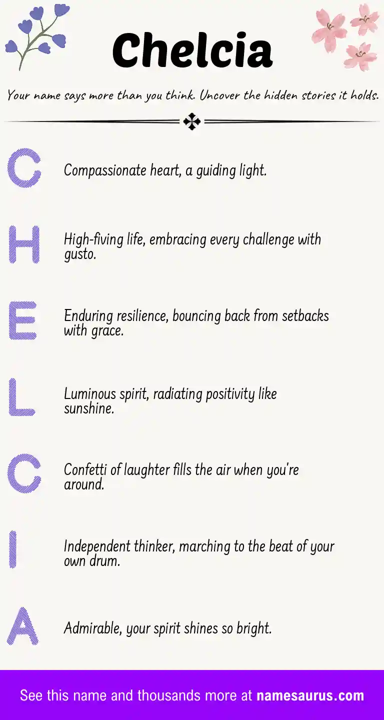 Acrostic poem about Chelcia.