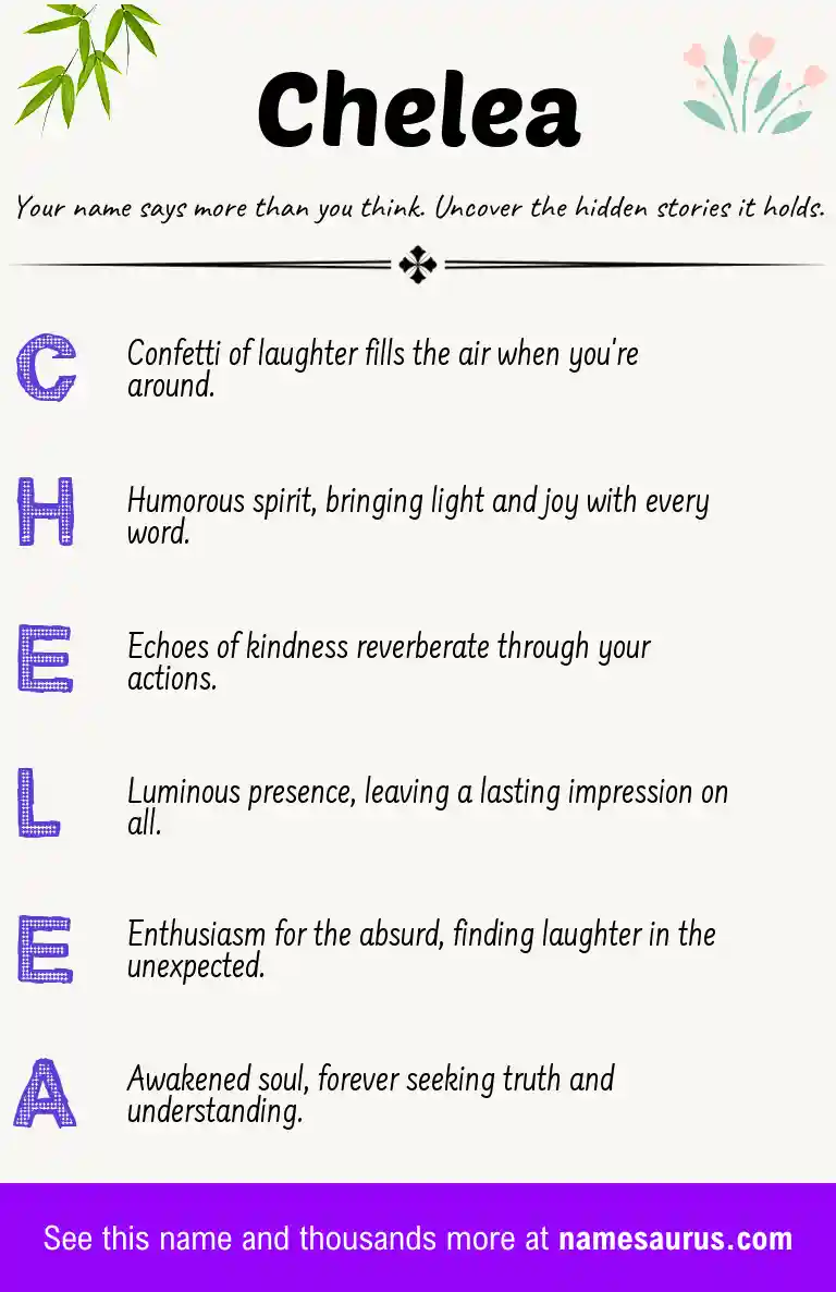 Acrostic poem about Chelea.