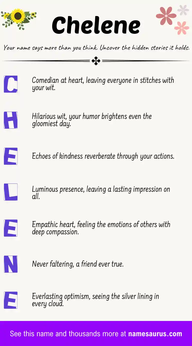 Acrostic poem about Chelene.