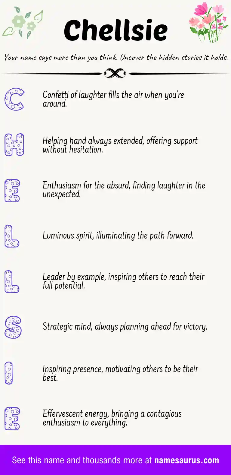 Acrostic poem about Chellsie.