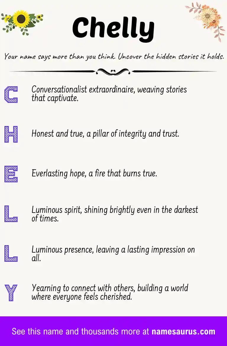 Acrostic poem about Chelly.