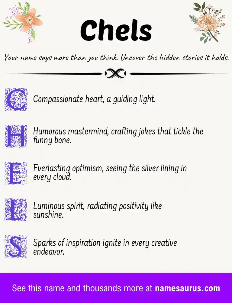 Acrostic poem about Chels.