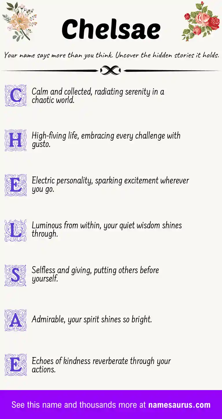 Acrostic poem about Chelsae.
