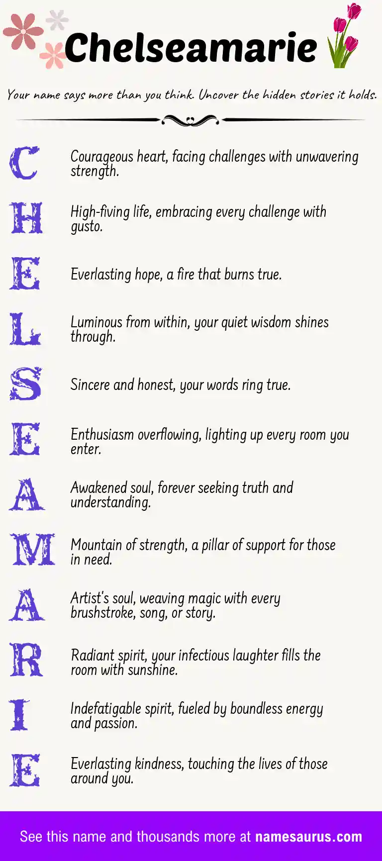 Acrostic poem about Chelseamarie.