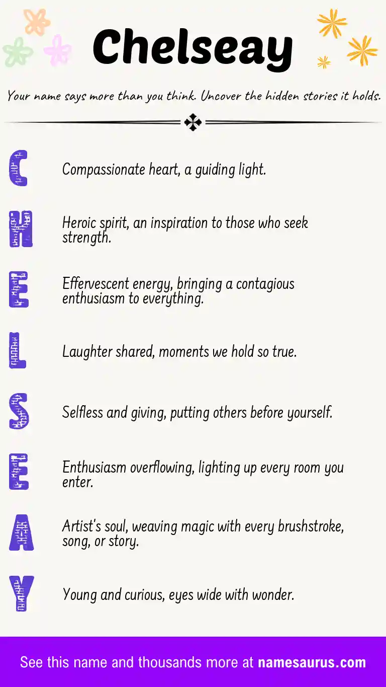 Acrostic poem about Chelseay.
