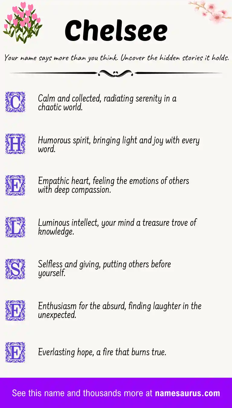 Acrostic poem about Chelsee.