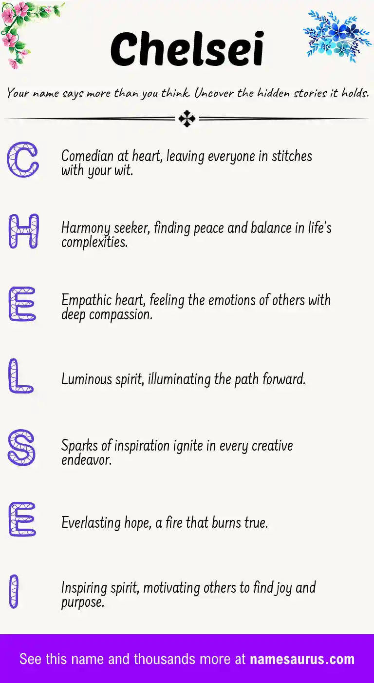 Acrostic poem about Chelsei.