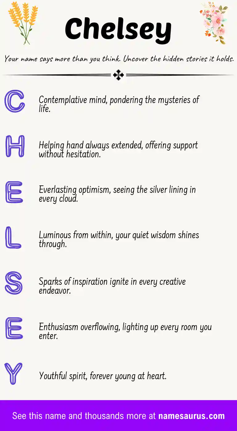 Acrostic poem about Chelsey.