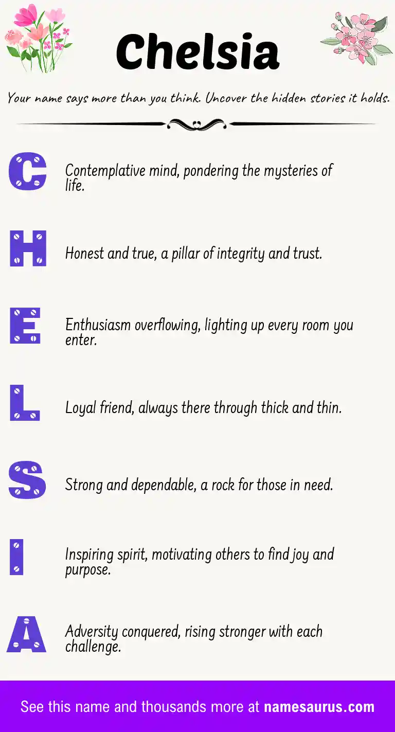 Acrostic poem about Chelsia.