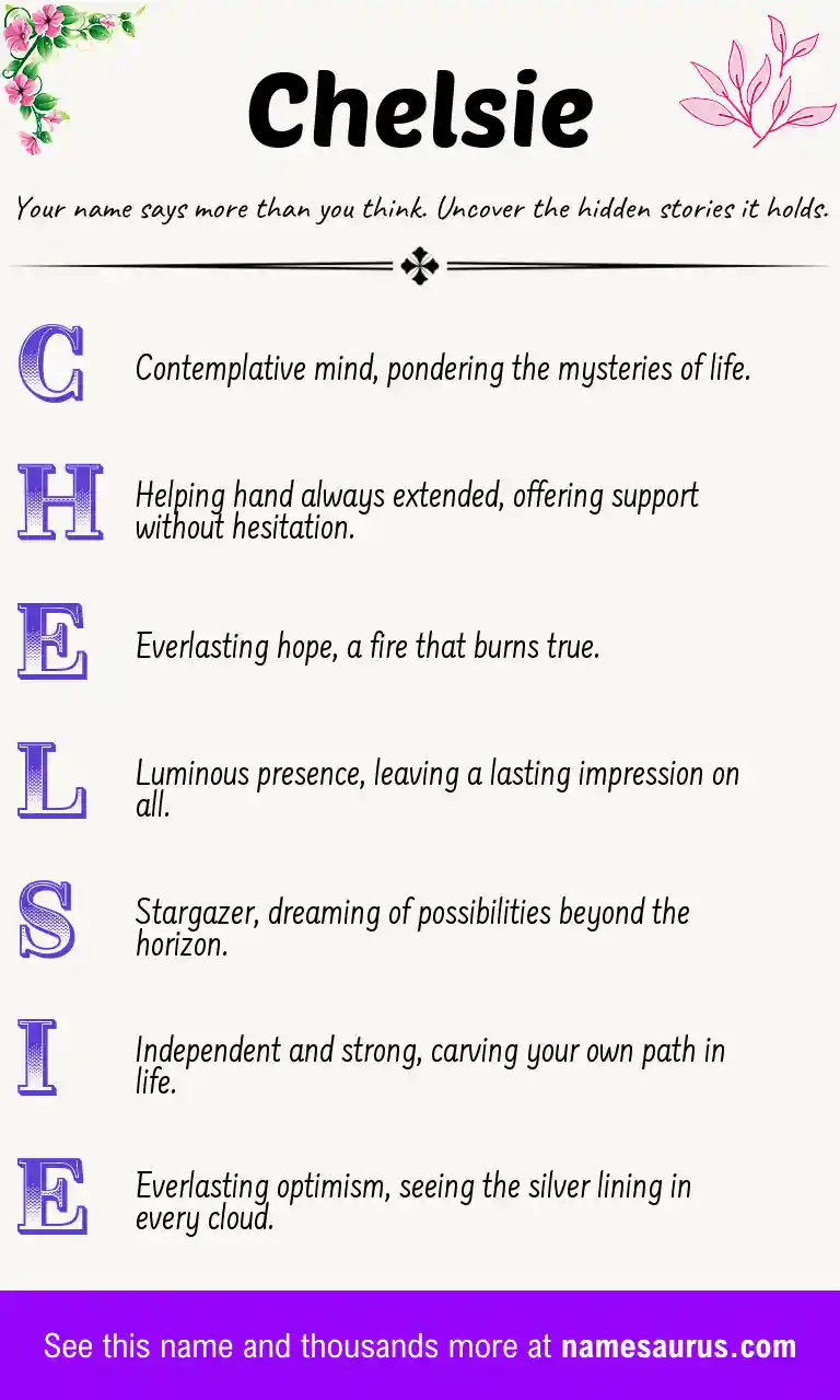 Acrostic poem about Chelsie.