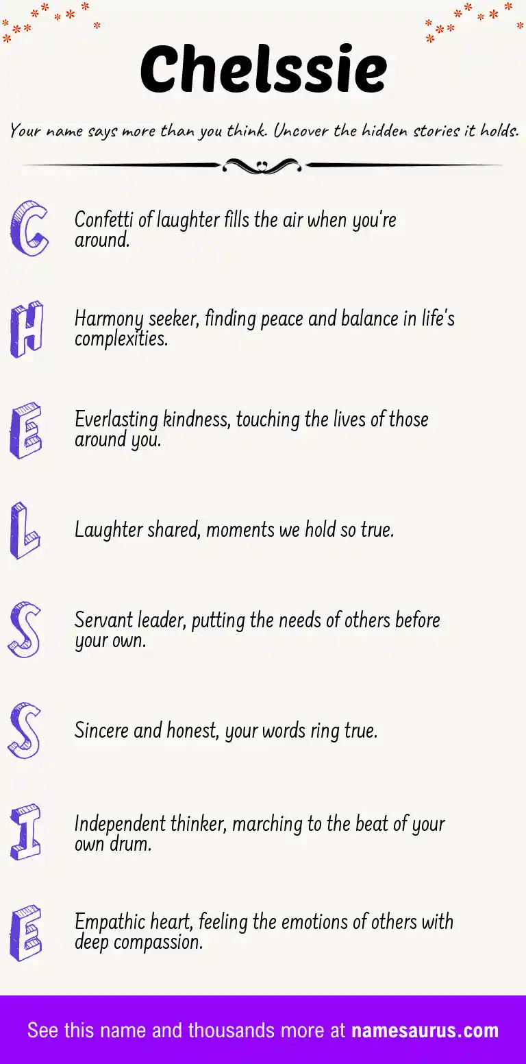 Acrostic poem about Chelssie.