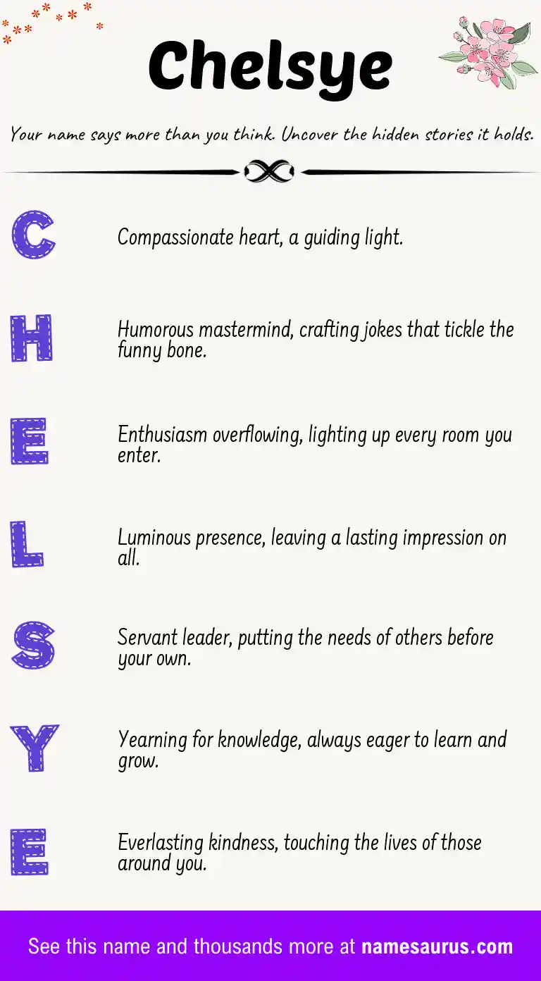 Acrostic poem about Chelsye.