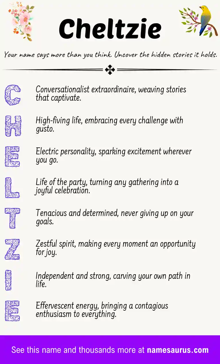 Acrostic poem about Cheltzie.