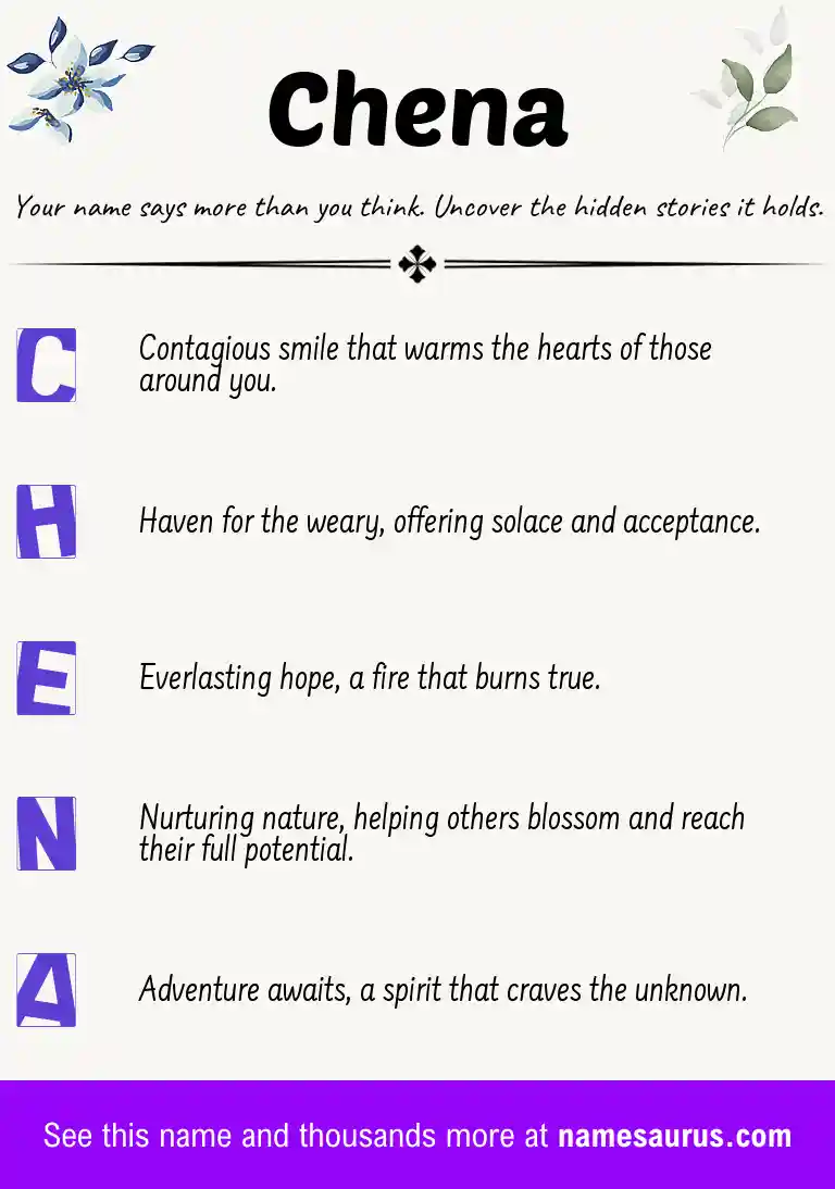 Acrostic poem about Chena.