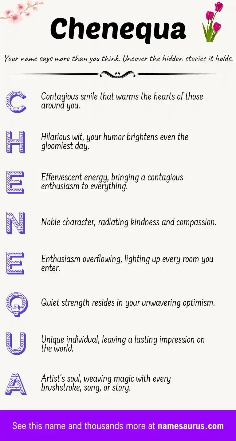 Acrostic poem about Chenequa.