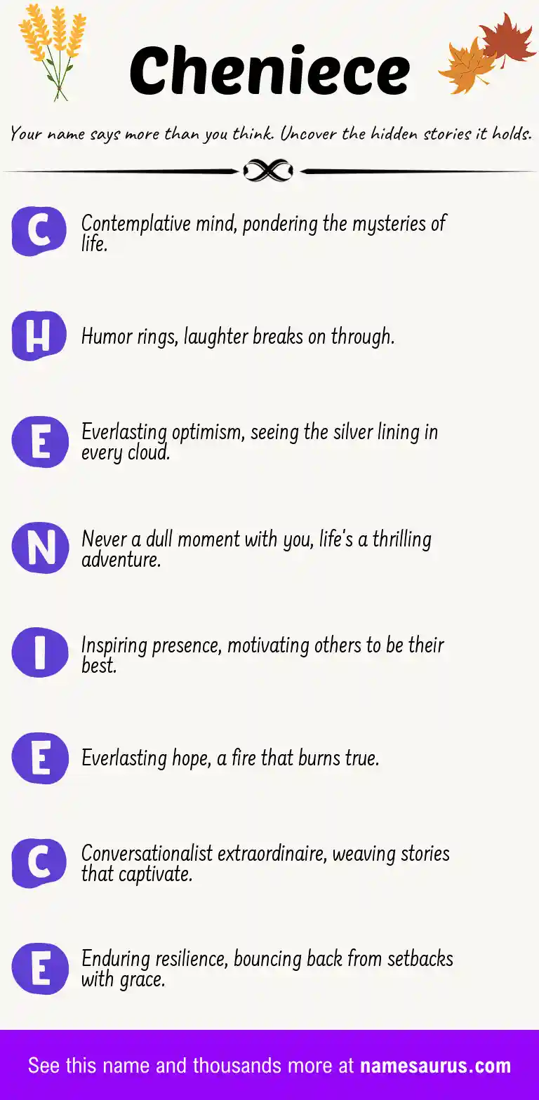 Acrostic poem about Cheniece.