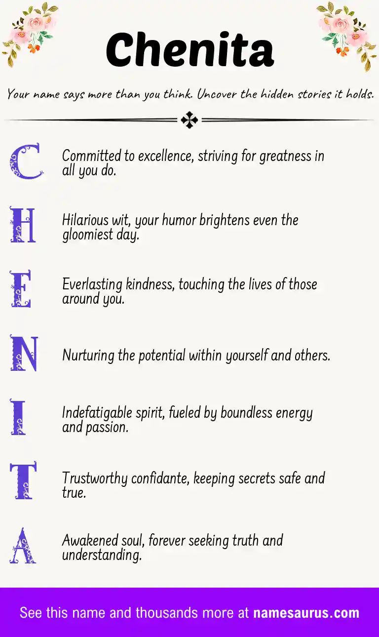 Acrostic poem about Chenita.