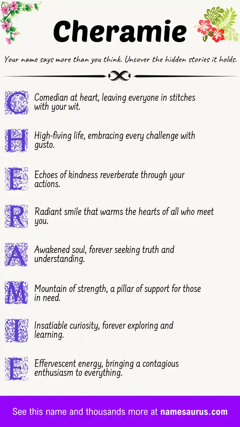 Acrostic poem about Cheramie.