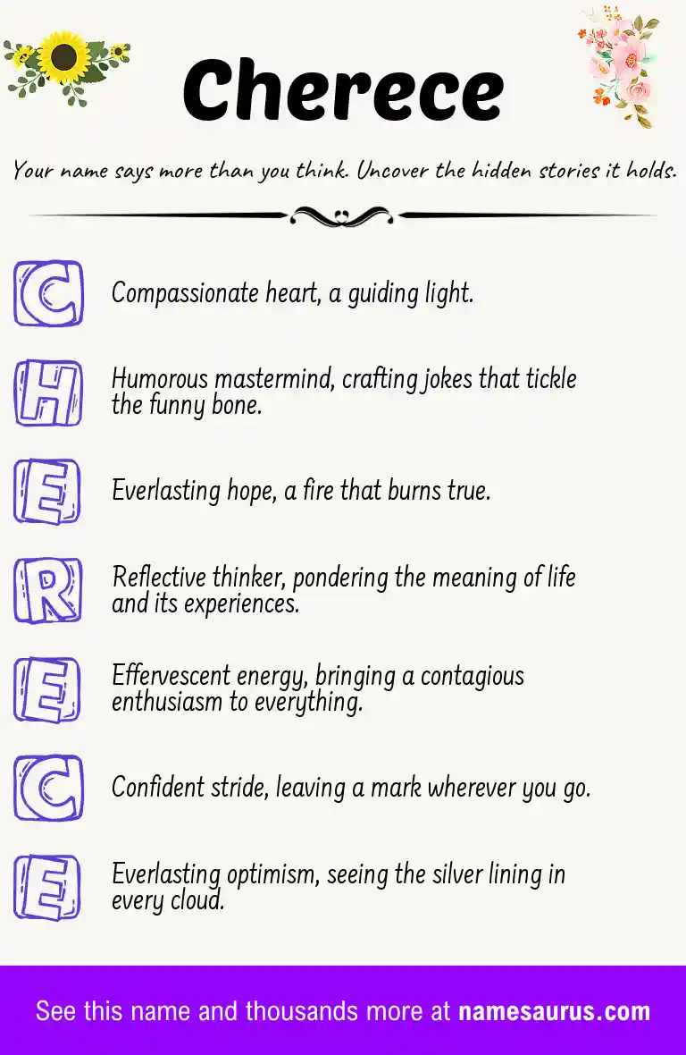 Acrostic poem about Cherece.