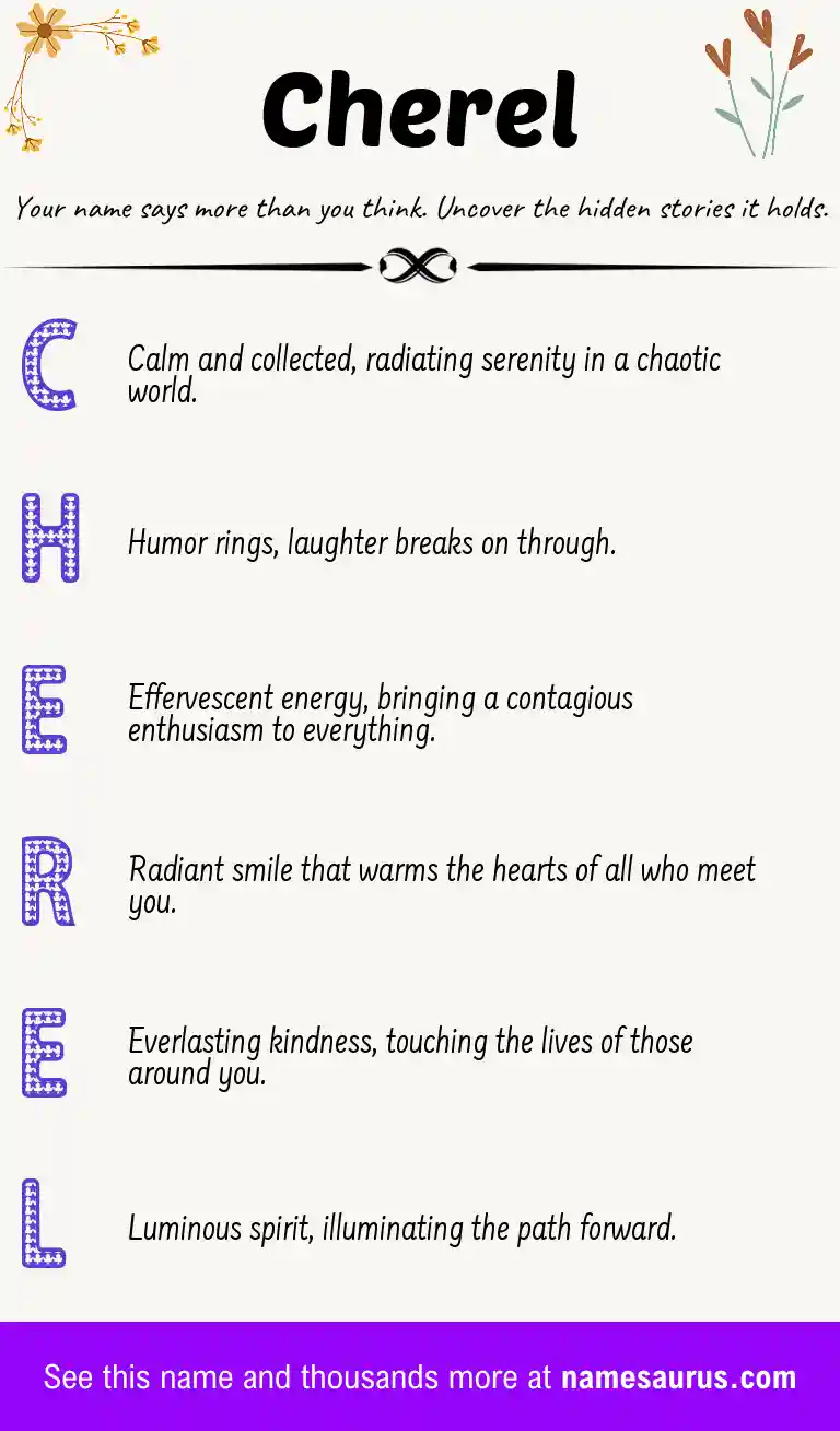 Acrostic poem about Cherel.