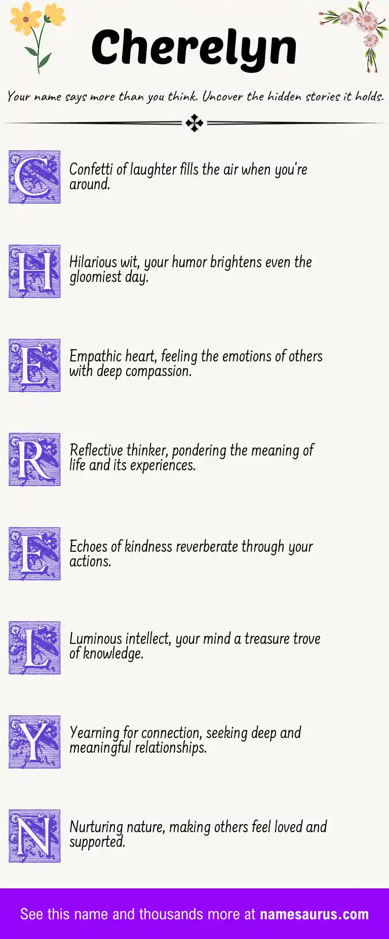 Acrostic poem about Cherelyn.