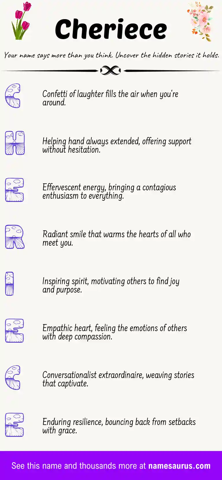 Acrostic poem about Cheriece.