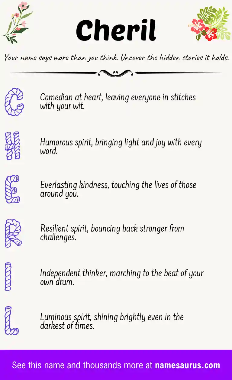 Acrostic poem about Cheril.