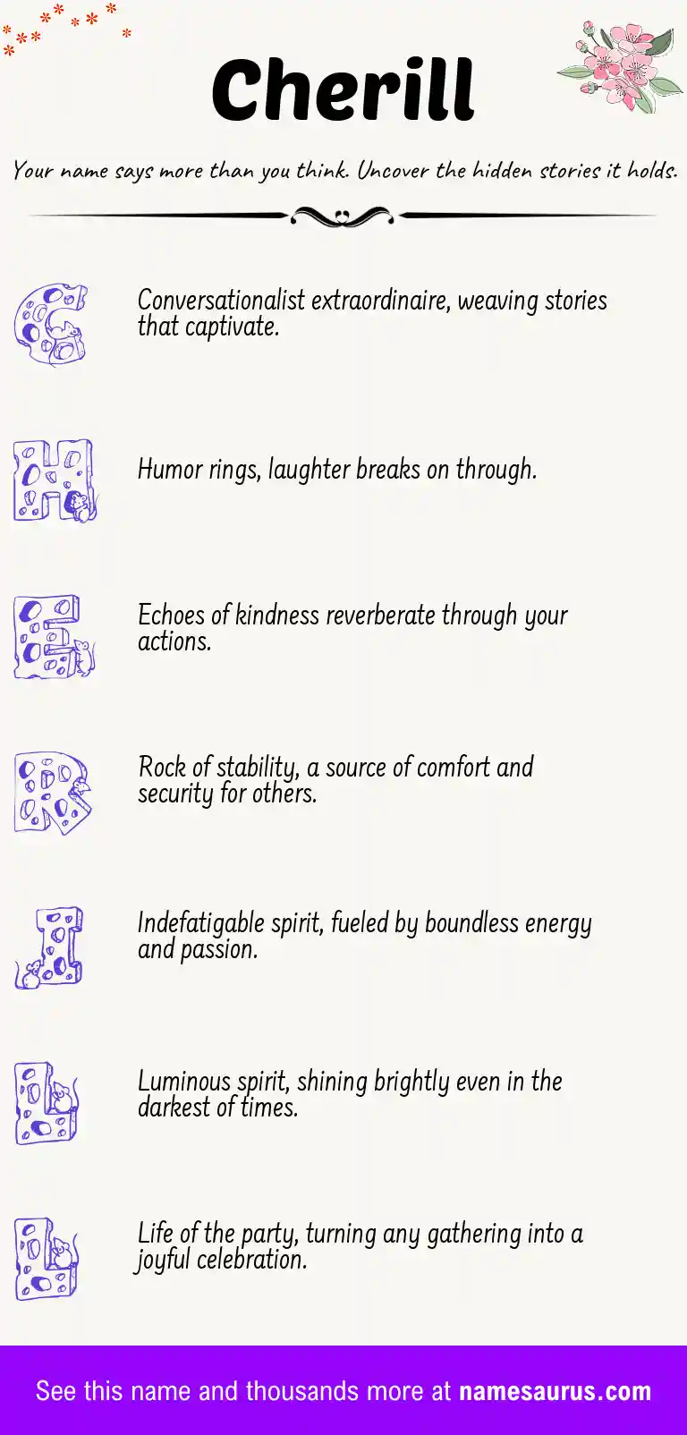 Acrostic poem about Cherill.