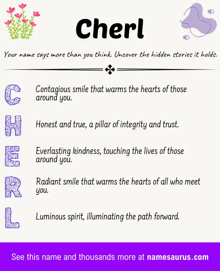 Acrostic poem about Cherl.