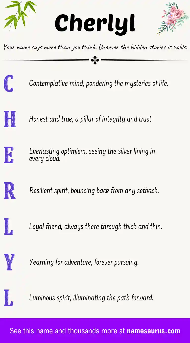 Acrostic poem about Cherlyl.