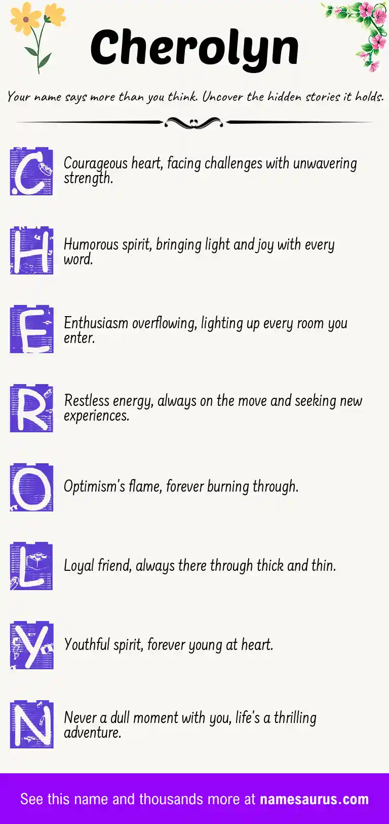 Acrostic poem about Cherolyn.