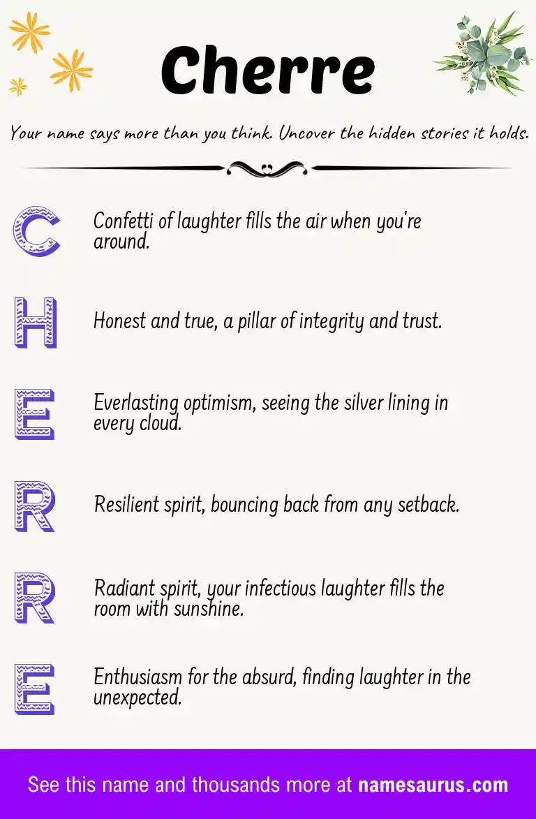 Acrostic poem about Cherre.