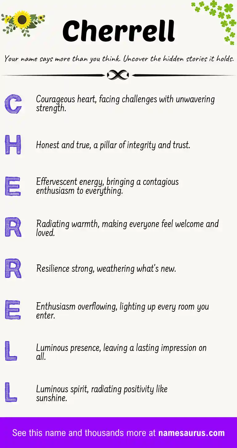 Acrostic poem about Cherrell.