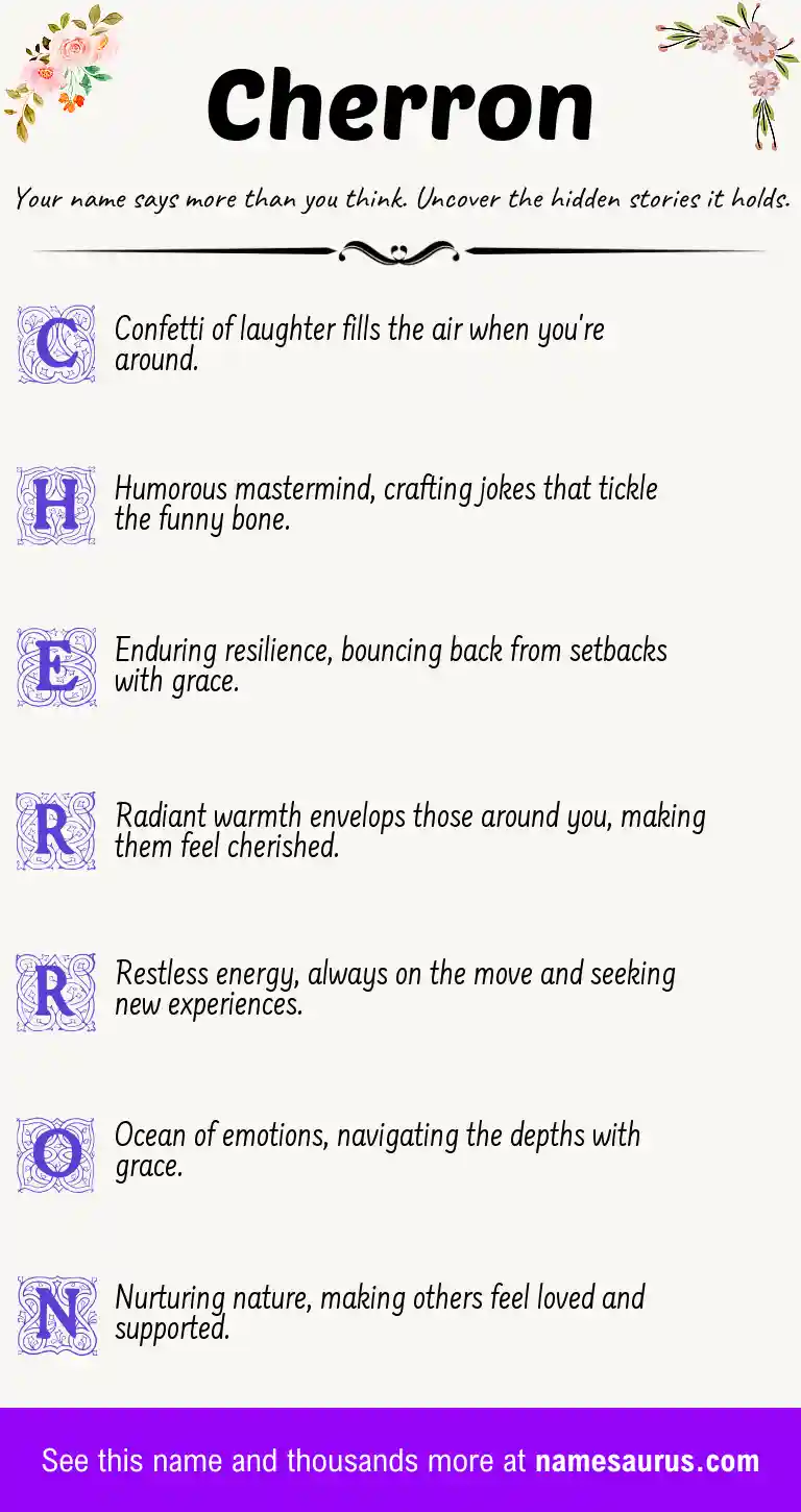 Acrostic poem about Cherron.