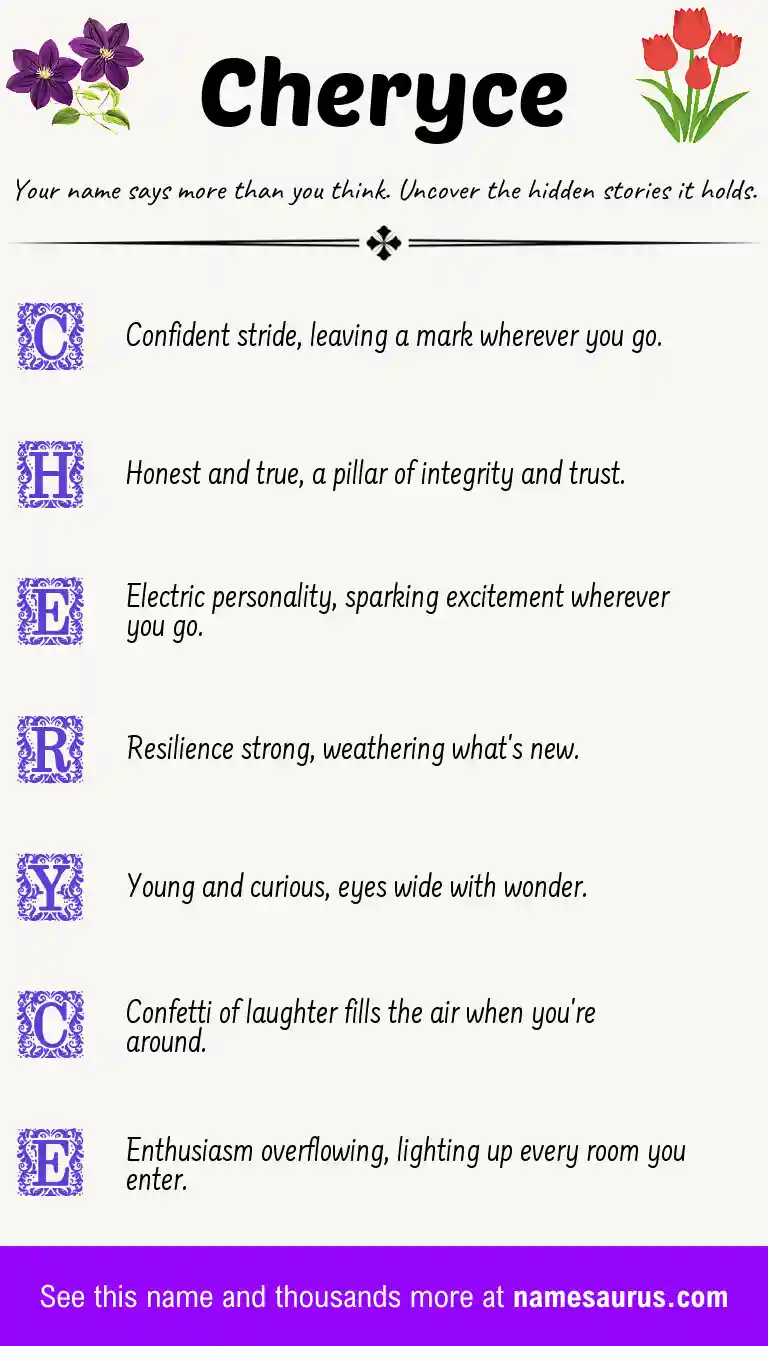 Acrostic poem about Cheryce.