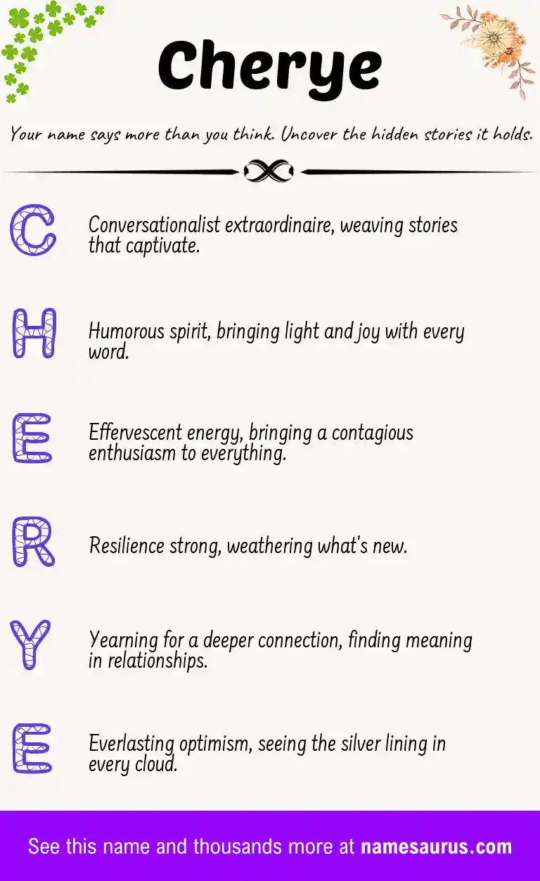Acrostic poem about Cherye.