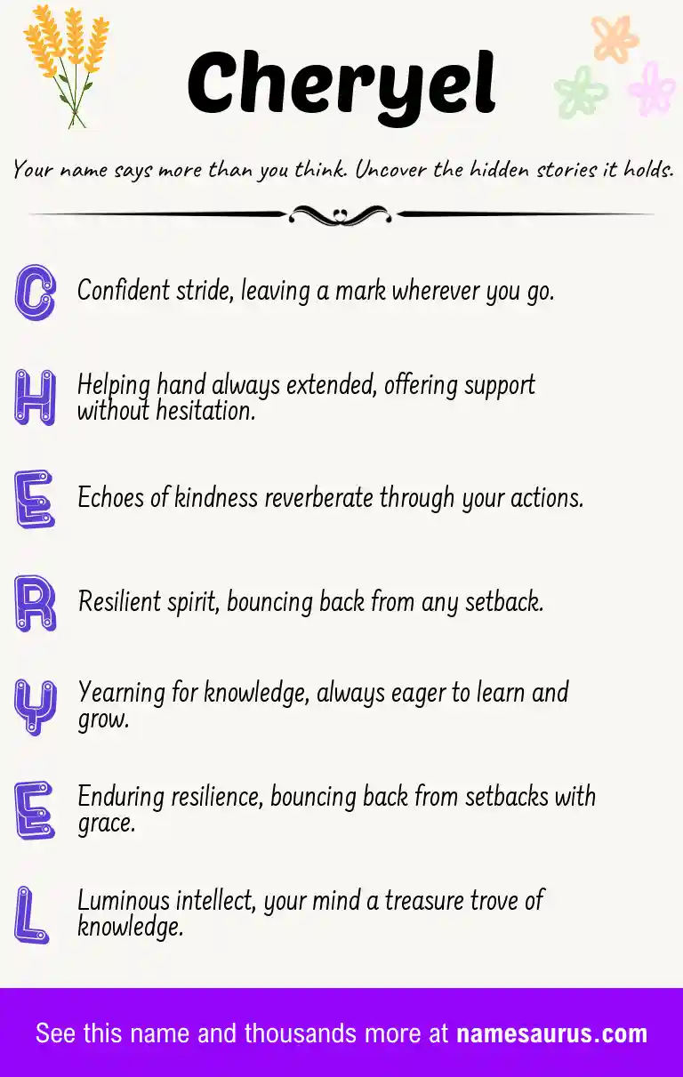 Acrostic poem about Cheryel.
