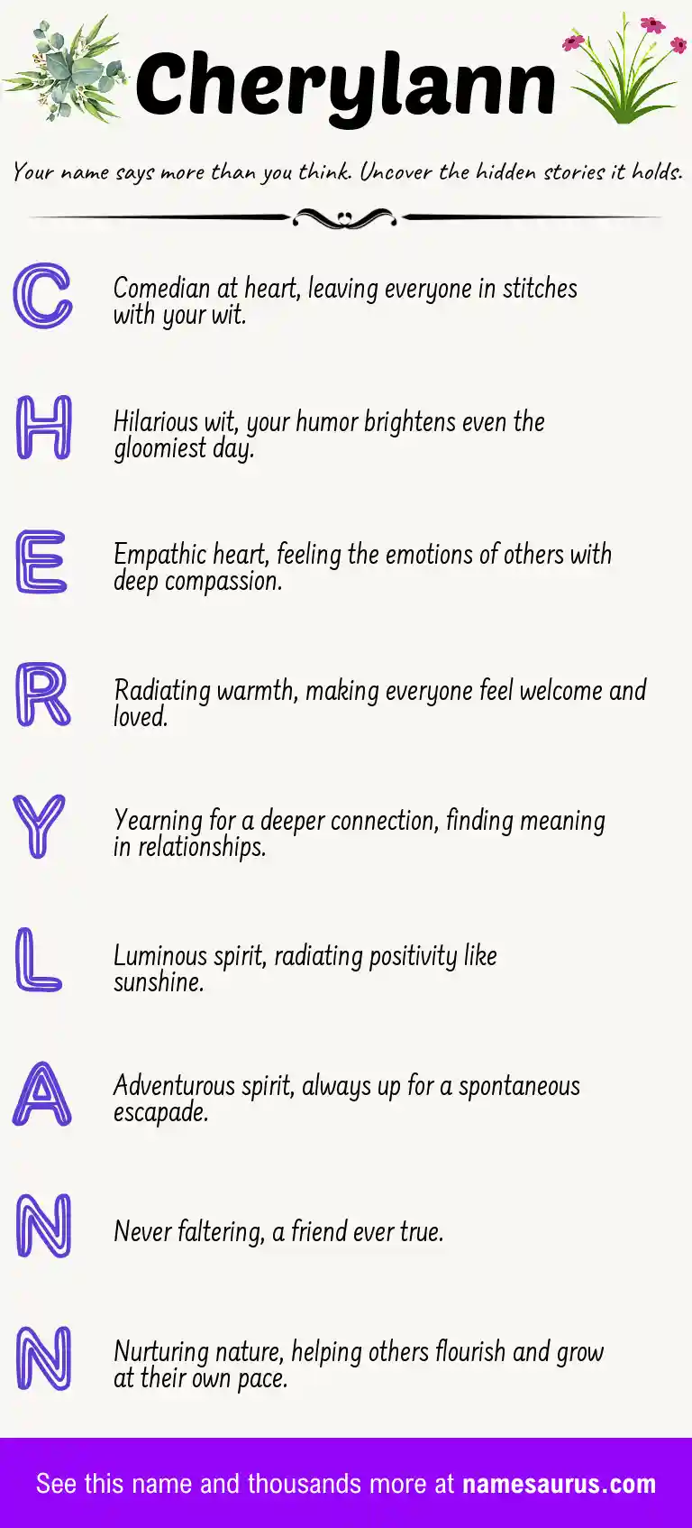 Acrostic poem about Cherylann.