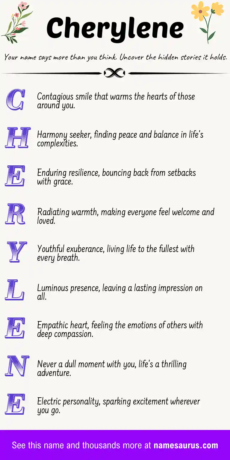 Acrostic poem about Cherylene.