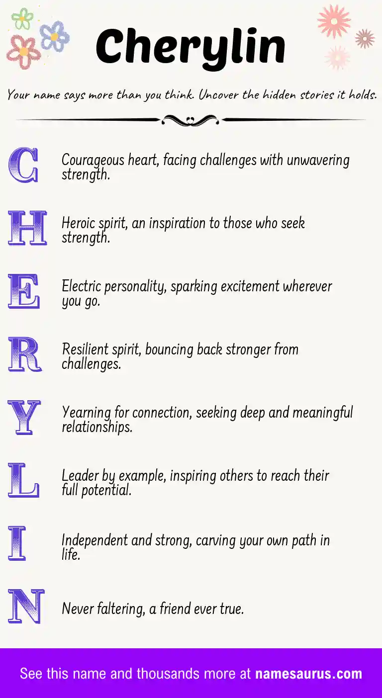 Acrostic poem about Cherylin.