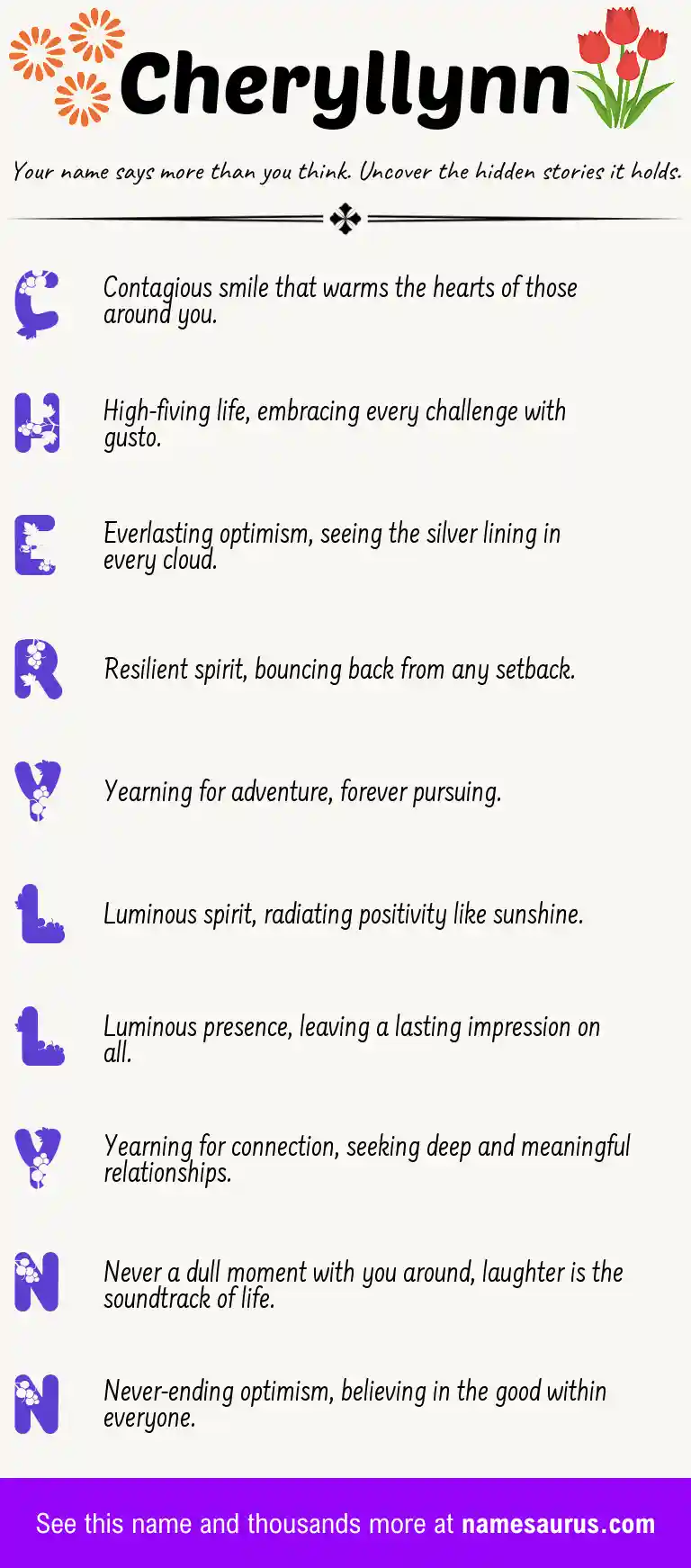 Acrostic poem about Cheryllynn.