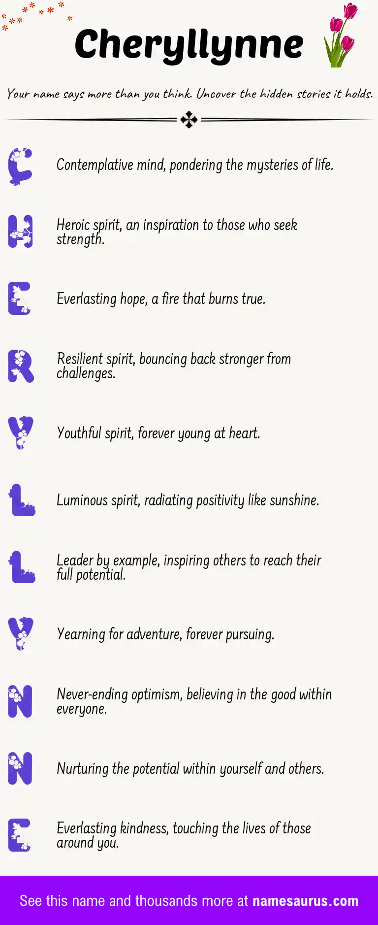 Acrostic poem about Cheryllynne.