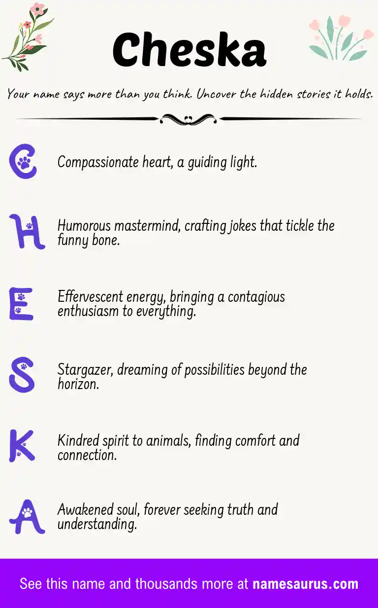 Acrostic poem about Cheska.