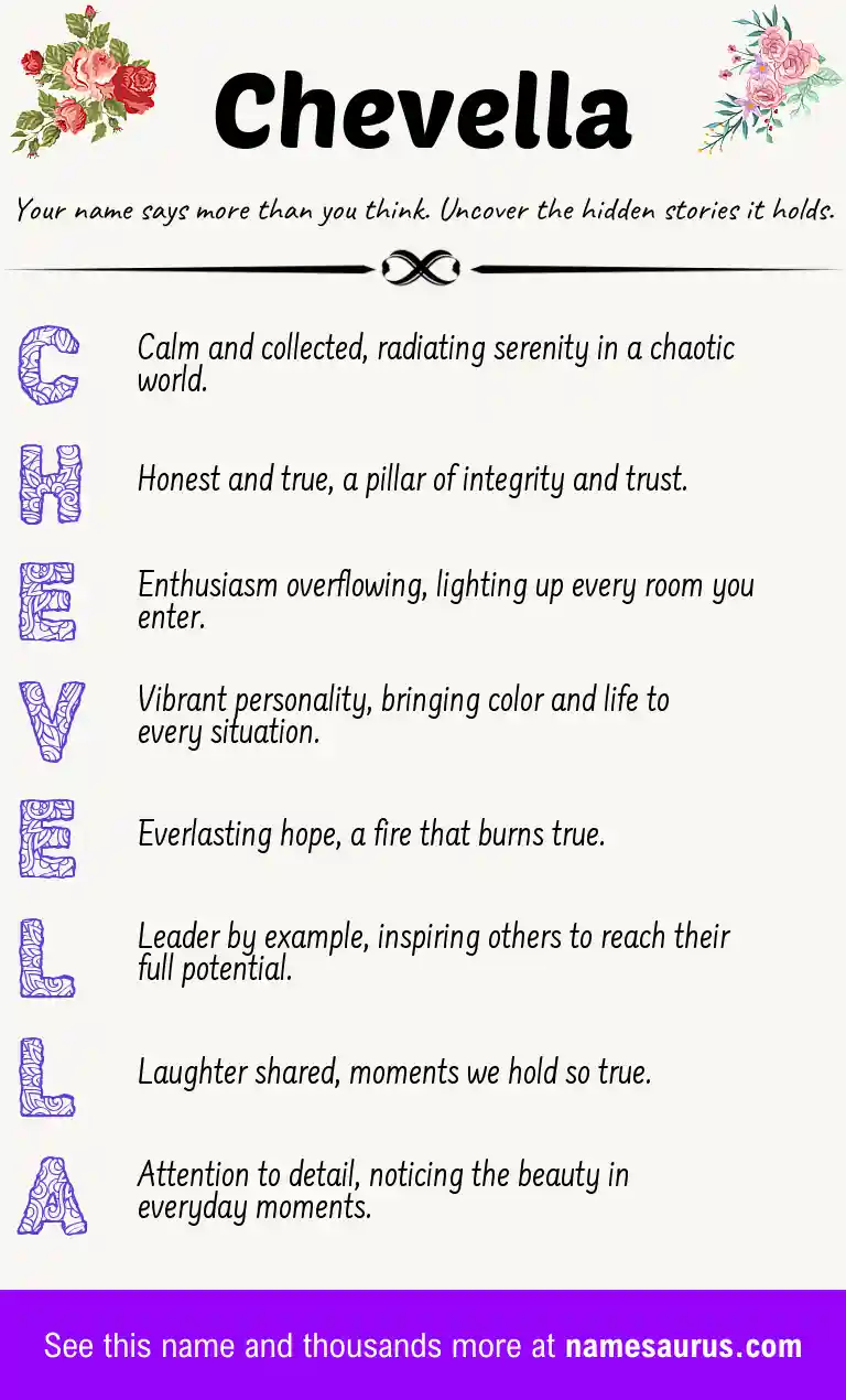 Acrostic poem about Chevella.