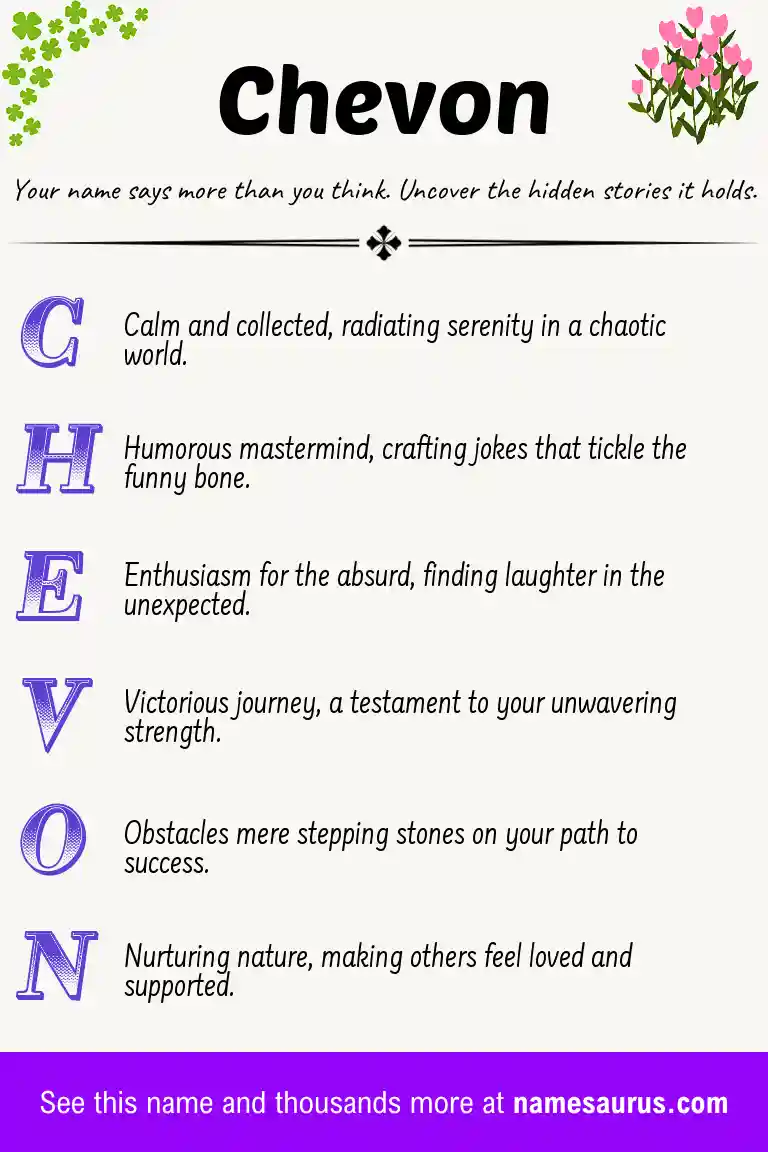 Acrostic poem about Chevon.
