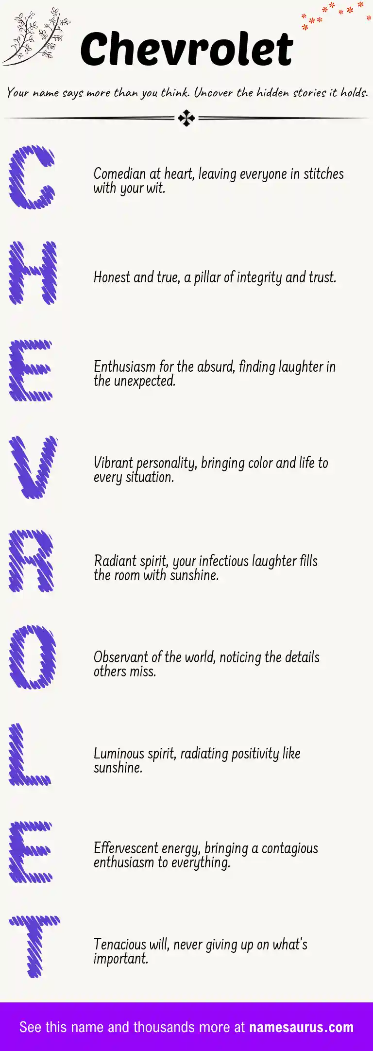Acrostic poem about Chevrolet.